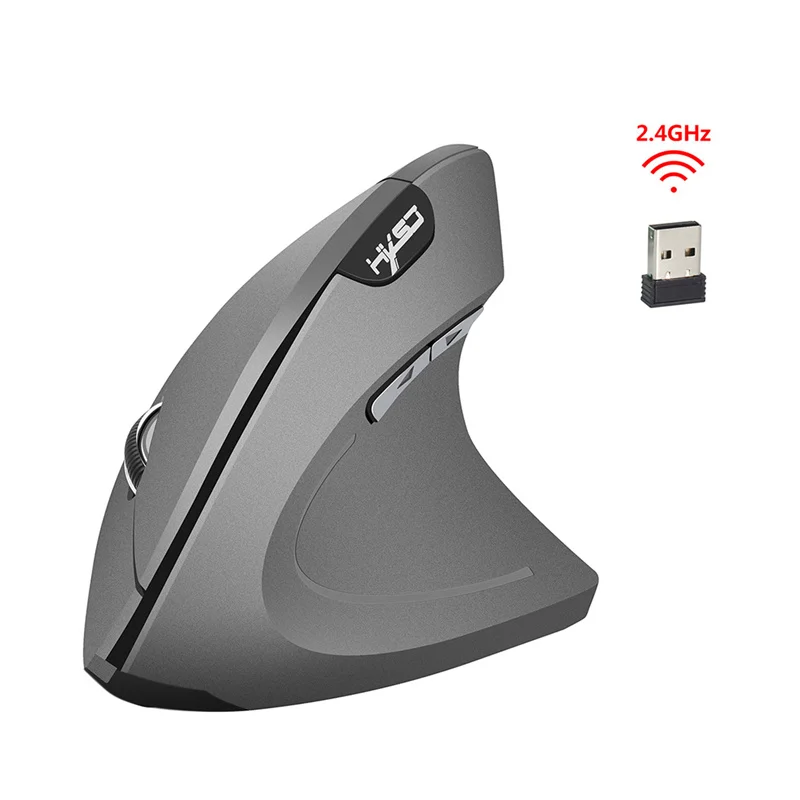 Healthy Vertical 2.4G Wireless Mouse Home Office 2400 DPI Ergonomic For PC Laptop Black Grey Comfortable High Quality LT24