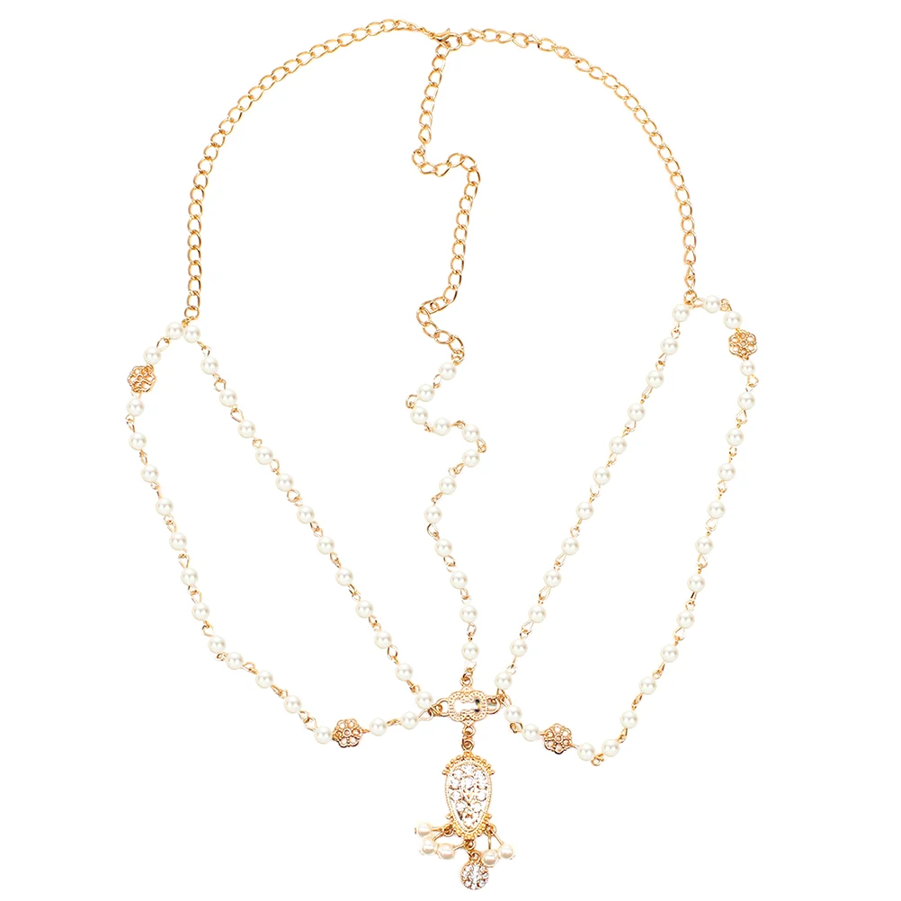 

1Pcs Beautiful Alloy Pearl Forehead Chain Headband for Bridal and Evening Wear