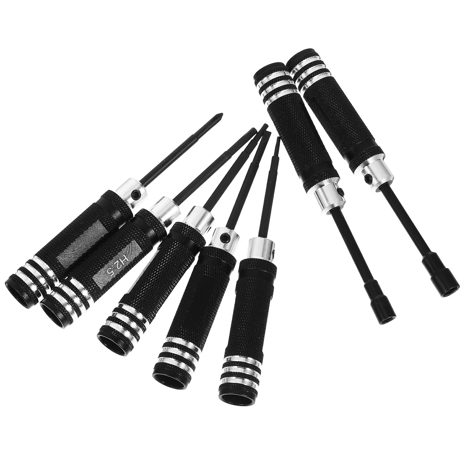 Rc Helicopter Plane Car Screwdriver Tools Kit Black Steel Aluminum Alloy Anti-Slip Handle Repair Adjustment Set