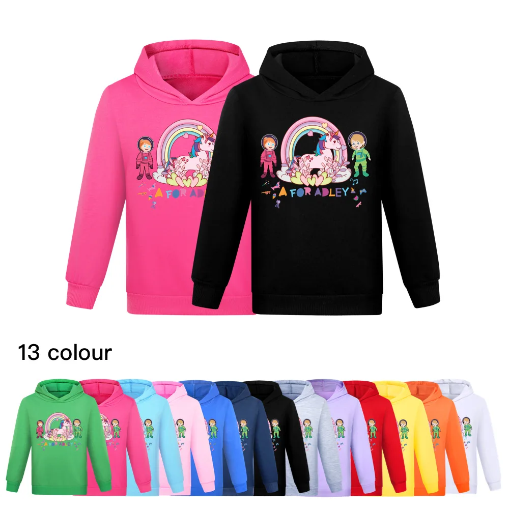 

A for Adley Boys Hoodies Tees Cotton Children Spring Clothes Shirts for Teenage Girls Anime Cosplay Shirt Little Kids Hooded Top