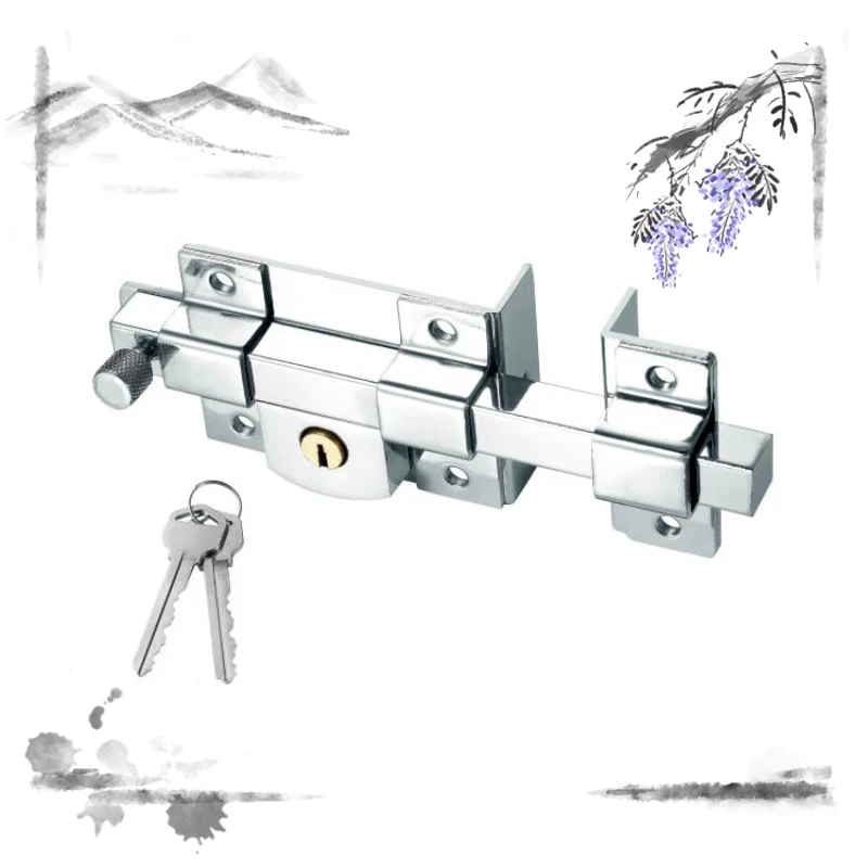 

Сверхмощный деревянный дверной болт, противоугонный дверной замок, левый и правый открытый садовый забор, крестообразный ключ, старомодный внешний замок