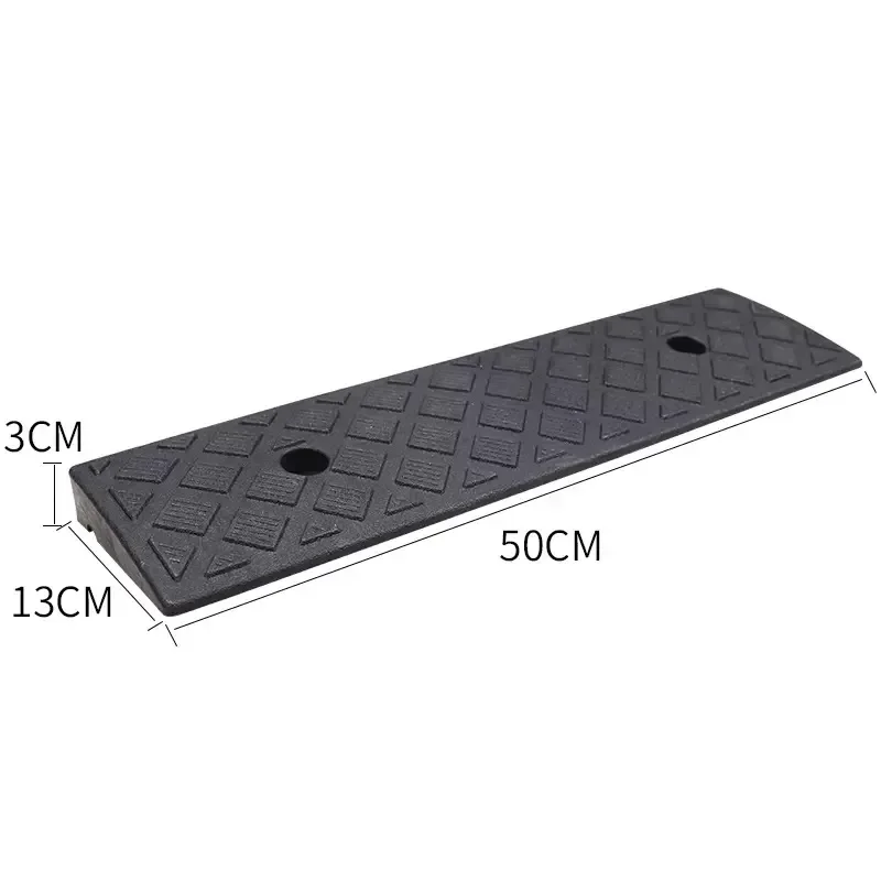 

50*13*3cm Plastic PVC Road Slope Ramp Pad Portable Car Step Uphill Triangle Mat Curb Rubber
