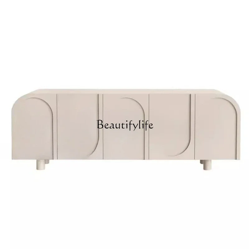 

LXFrench simple solid wood creative living room small apartment cream wind audio-visual cabinet locker