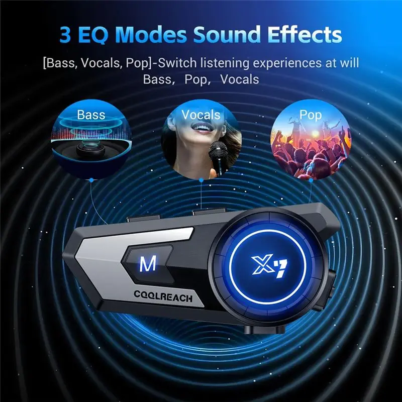 Alto-falante compacto para capacete de motocicleta, cancelamento de ruído, música estéreo, resposta automática, ruído inteligente/despertar