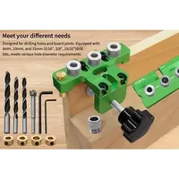 Woodworking Aluminum Alloy 3 in 1 Drilling Locator Adjustable Furniture Locator Round Wood Tenon Woodworking Drilling Tools Set