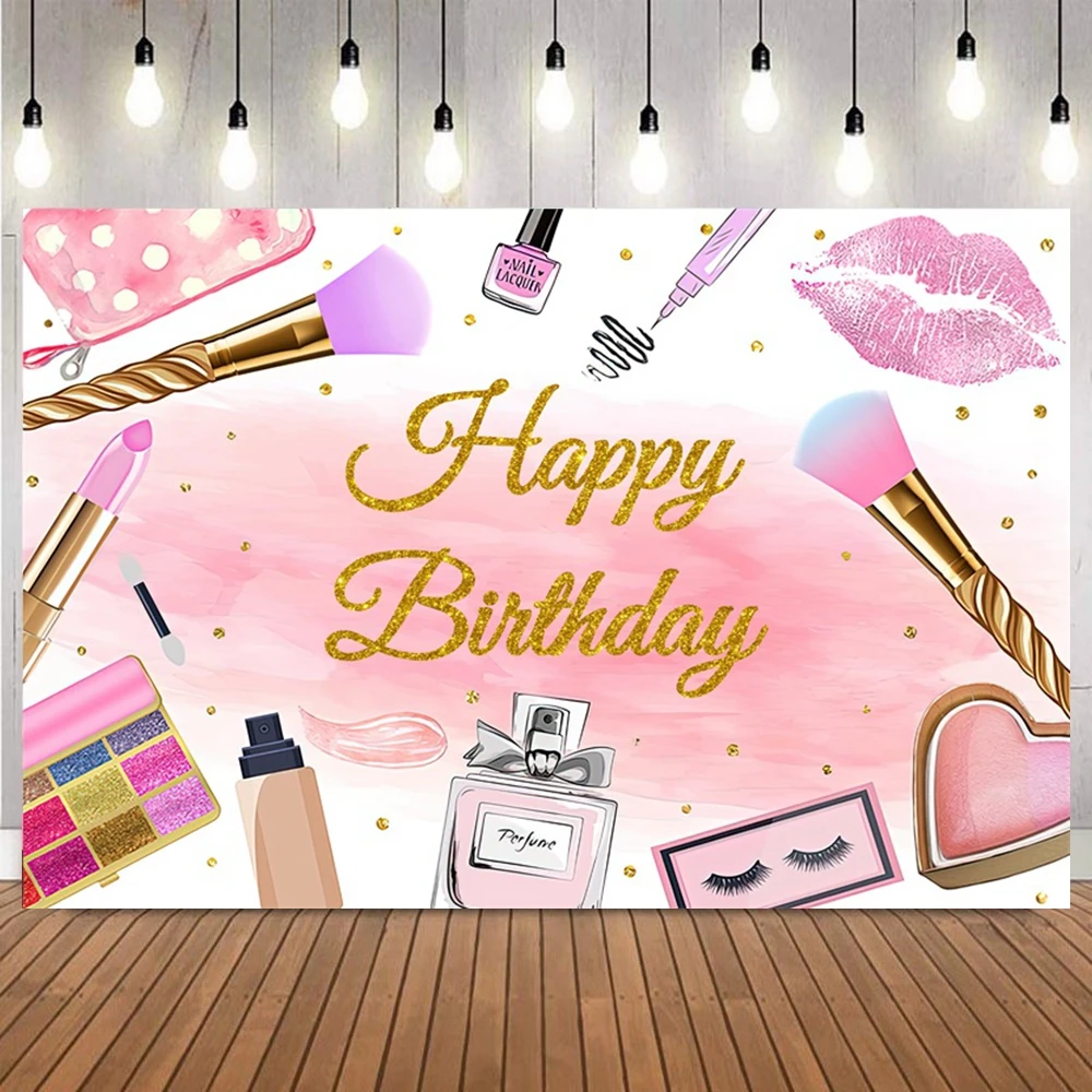 Spa Party Themed Backdrop for - Beauty Makeup Girl Photo recension och pris