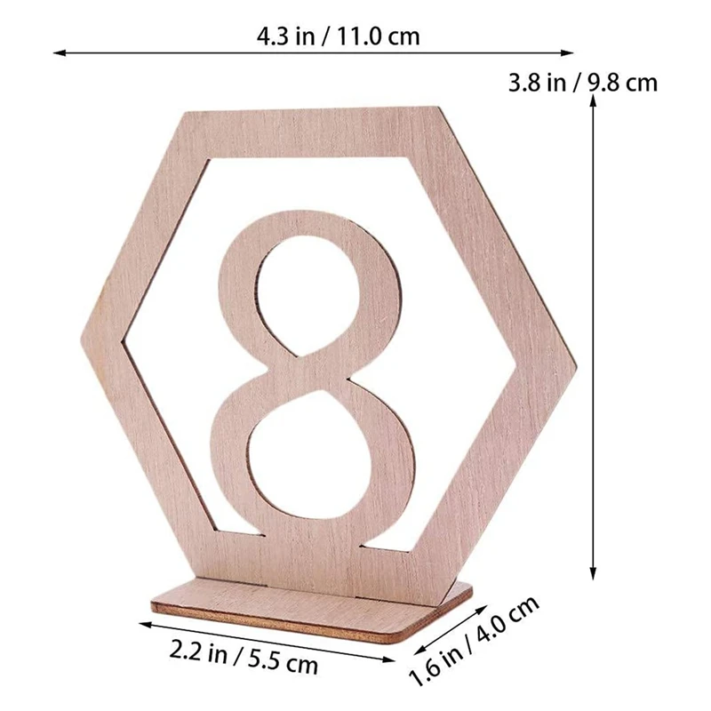 Wooden Table Number Wedding Reception Escort Card Holder Country Party Wedding Decoration Number Block With Stand Base