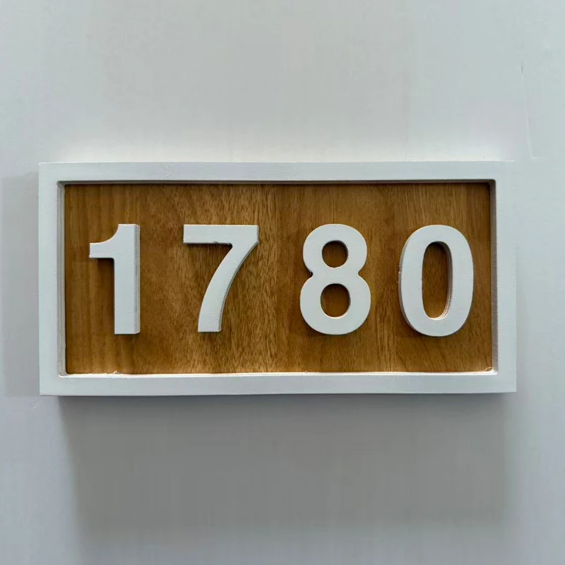 

Custom round Wood House Number Sign Rustic Address Plaque Modern Outdoor Raised Numbers for Housewarming