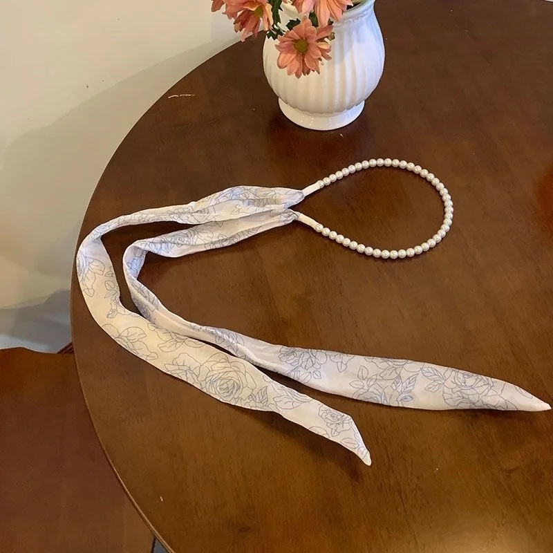 وشاح حريري كلاسيكي جديد على الطراز الصيني وربطة شعر مضفرة وشريط شعر عصابة رأس نسائية