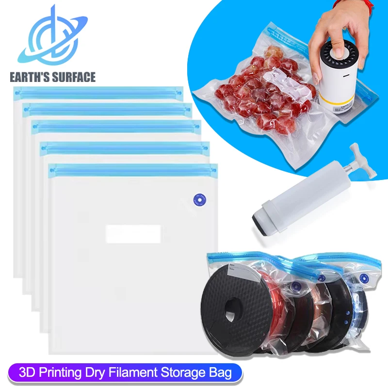 10Pcs 3D Printing DRY Filament Storage Bag PLA ABS TPU PETG Vacuum Bag Dryer Keep Dry Avoid Moisture for 3D Printer Parts