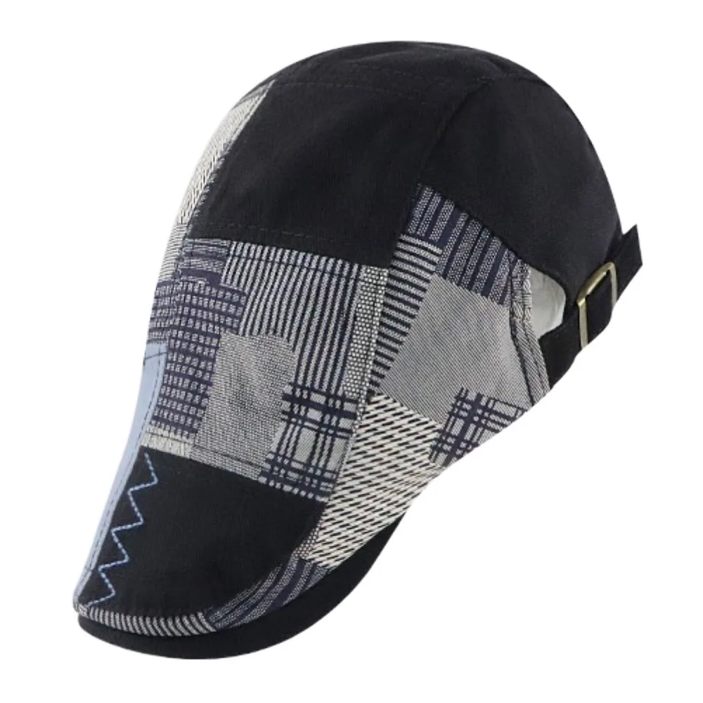 Luxury Adjustable Men Baseball Cap Headwear Flat Cap Irregular Plaid Beret Visor Cabbie Hats Newsboy Hat Sunscrean
