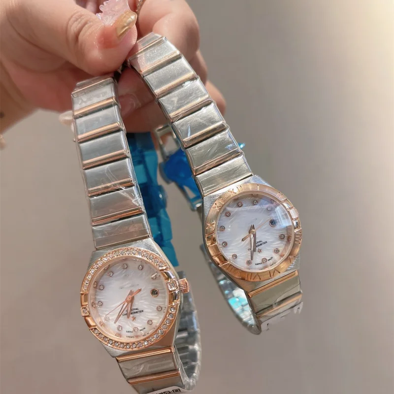 Reloj de cuarzo con esfera estrellada para mujer, cronógrafo de acero inoxidable con superficie de tendencia europea, nuevo