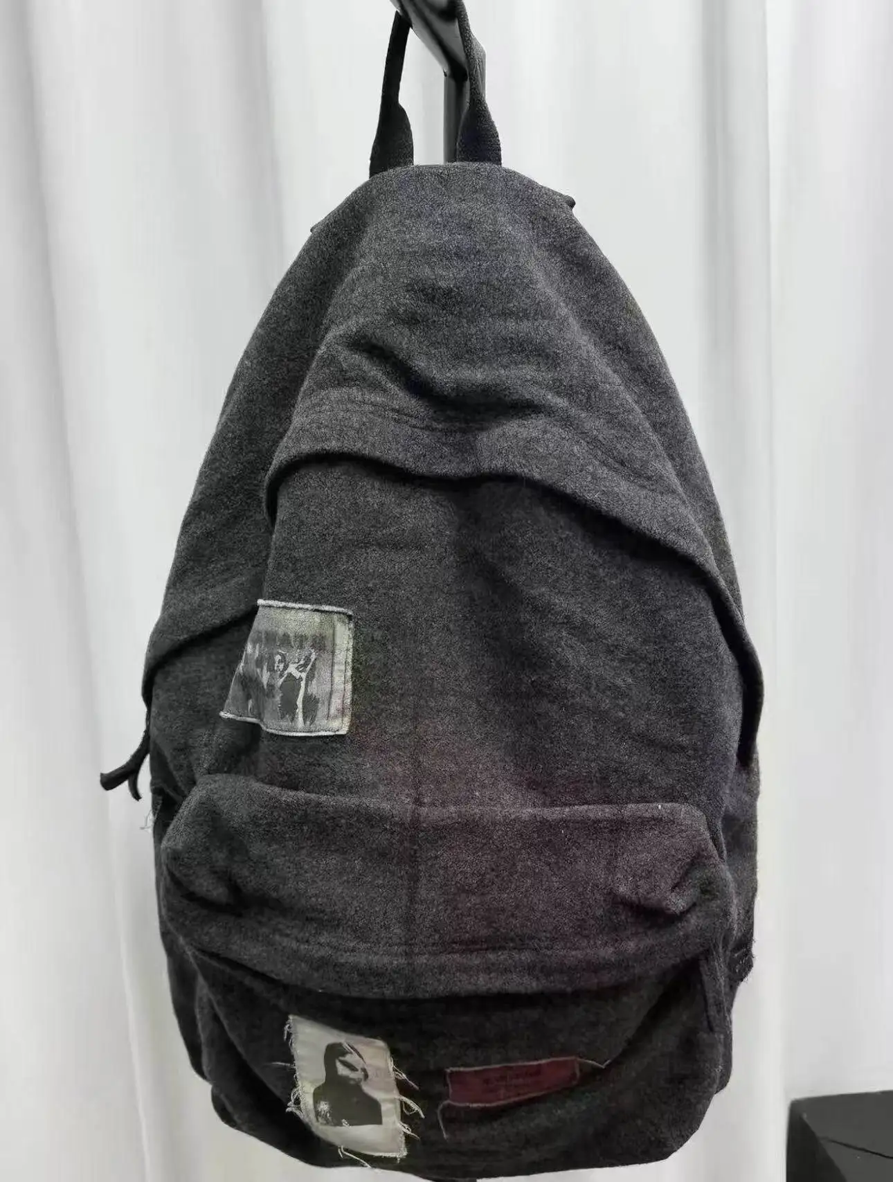 Raf simons 08fw wool washed old sticker backpack