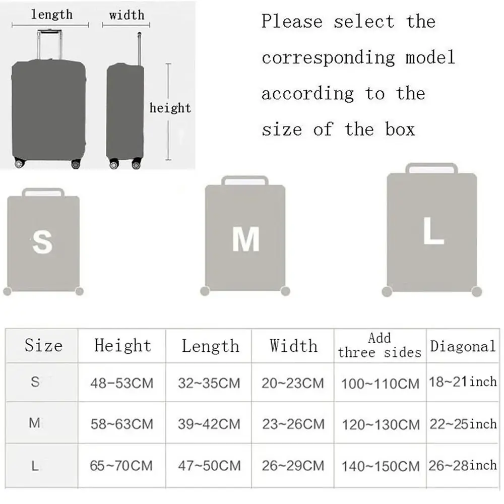 Прочный эластичный чехол для багажа с защитой от царапин, водонепроницаемый пылезащитный чехол для багажа, пылезащитный чехол на колесиках для путешествий
