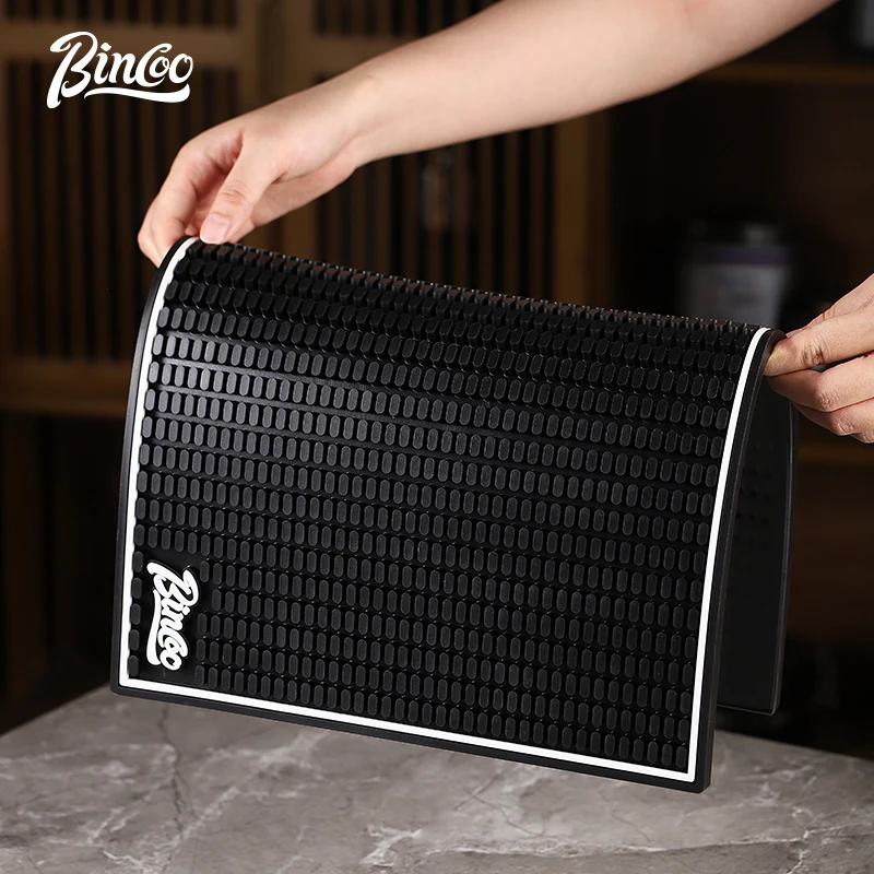 Bincoo Coffee Bar Mat Italian Utensils Water Filter Mat Thickened Foldable Storage Cloth Powder Press Set