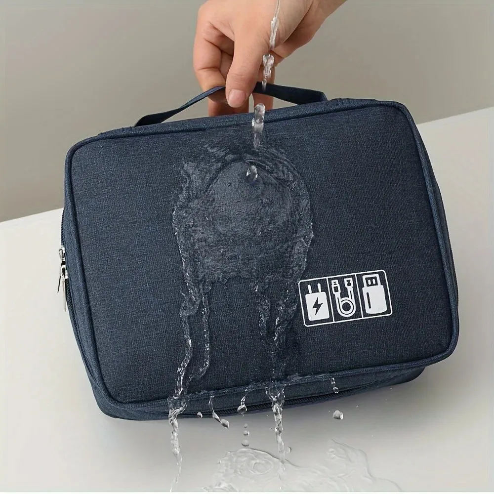 Multi-function large capacity storage bag, easy to carry travel digital storage bag, data line digital product bag image 2