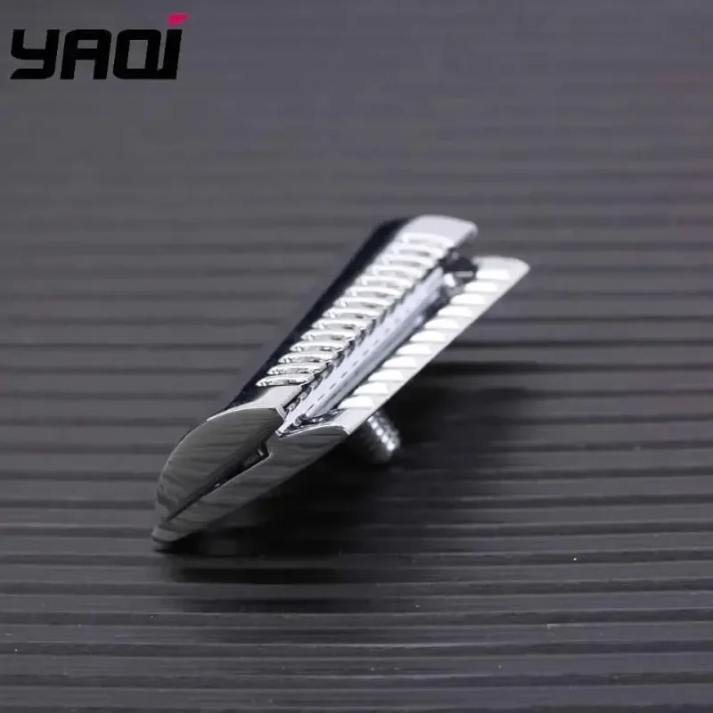YAQI Hot Sale！2026 Men's Double-Edged Slant Safety Razor Head Replacement Aggressive Chrome Color Accessory