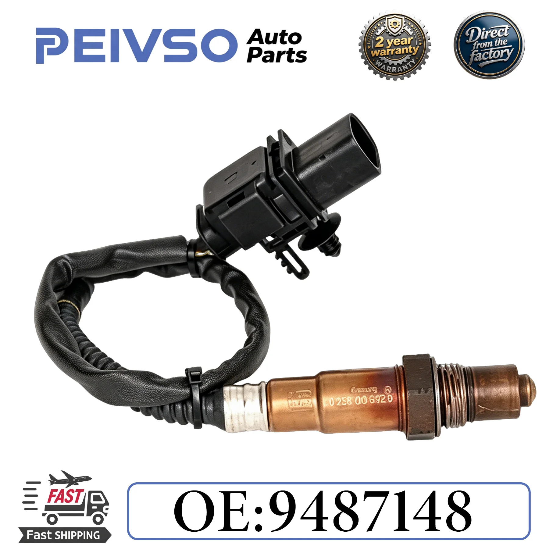 PEIVSO 9487148 0258017043 30751034 New High Quality Lambda Oxygen Sensor For VOLVO S60 S80 V70 XC70 XC90 2.4D D5