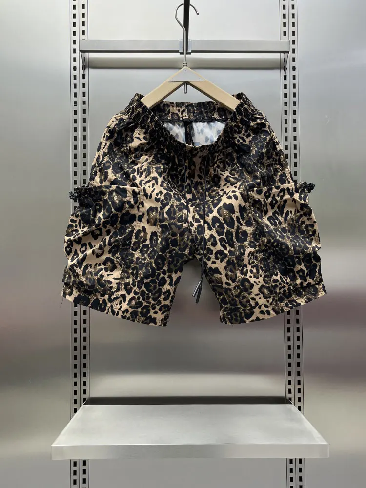 

Men's Qui Dry Loose Fit Five Inch orts Faionable Large ket Beachwear Summer Casual Pants Youth Active Sle Leopard ...