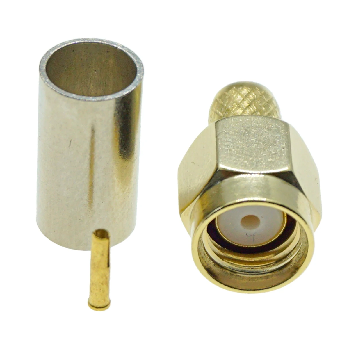 Lot SMA Male Plug SMA Female Jack RPSMA RF Coax Coaxial Connector Crimp right angle For RG58 LMR195 RG400 RG142 Cable Adapter