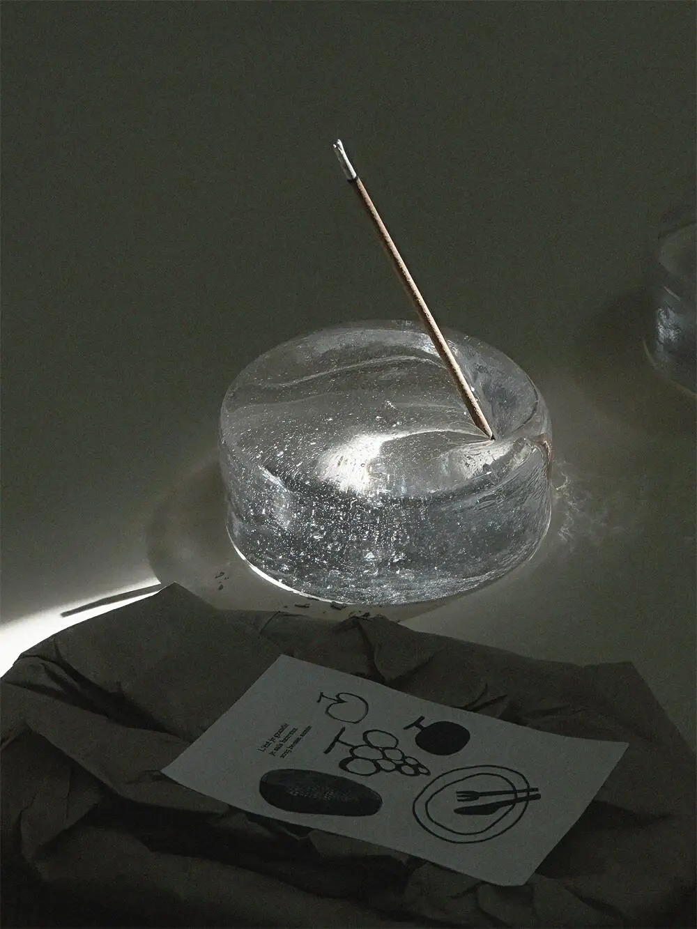Handmade Air Bubble Glass Flat Line Fragrance Inserted Holder Aromatherapy Ornaments, Incense Sticks Tray Decorative Accessories