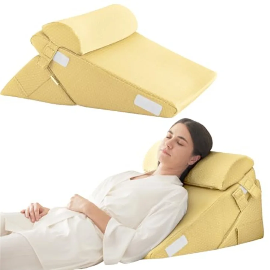 

Регулируемый набор из 3-х клиновидных подушек для кровати из пены с эффектом памяти, для послеоперационного восстановления, облегчения боли в спине, шее и ногах, клиновидная подушка для сна