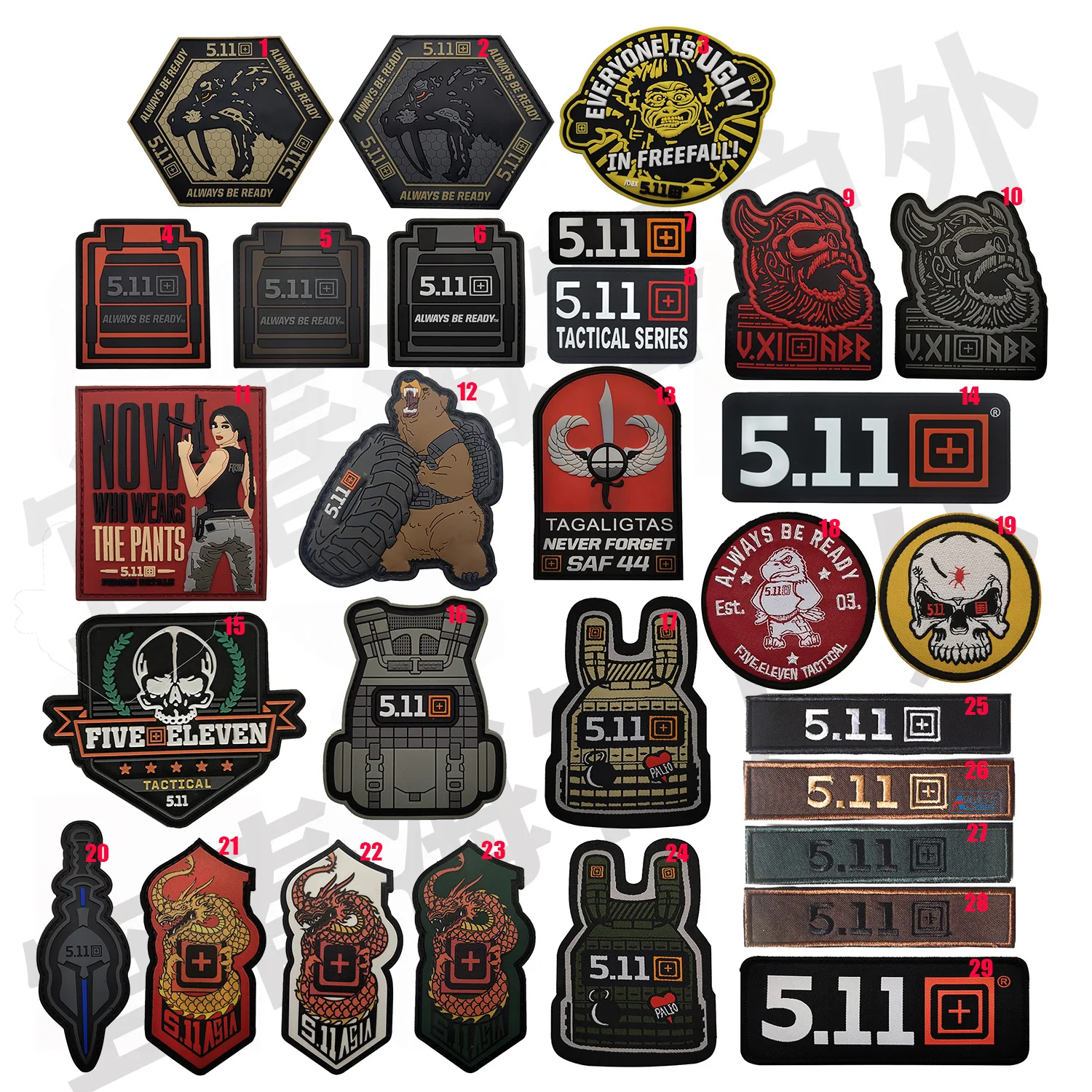 Hook and Loop Patch Fitness Badge Tactical Rubber Sticker Stripe PVC Outdoor Gear Military Emblem