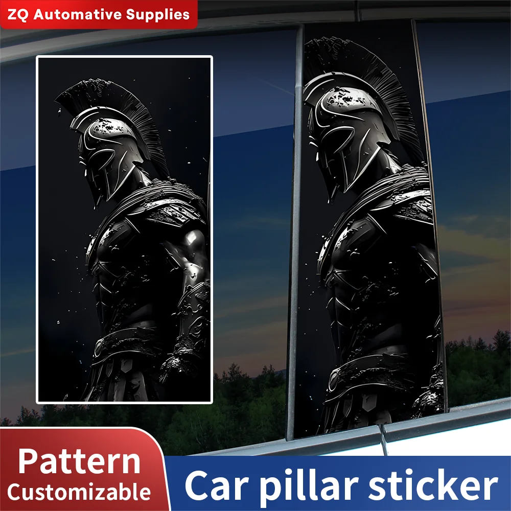 Greek Gladiator Spartan Warrior Car B Pillar Sticker Roman Knight Auto Window Door Trim Decal Waterproof Vinyl Car Styling Decor