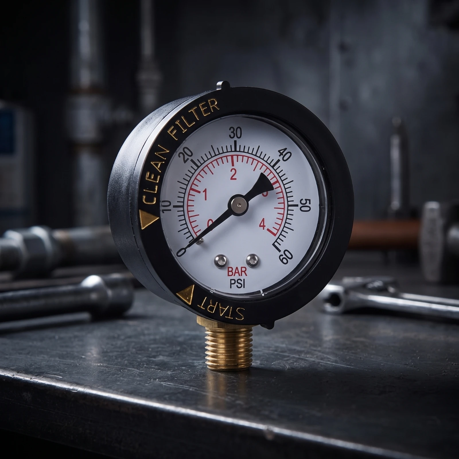 Radial Pressure Gauge Compact Analog Pressure Gauge Accurate Dry for Maintenance Technicians, Pumps, Filtration Systems