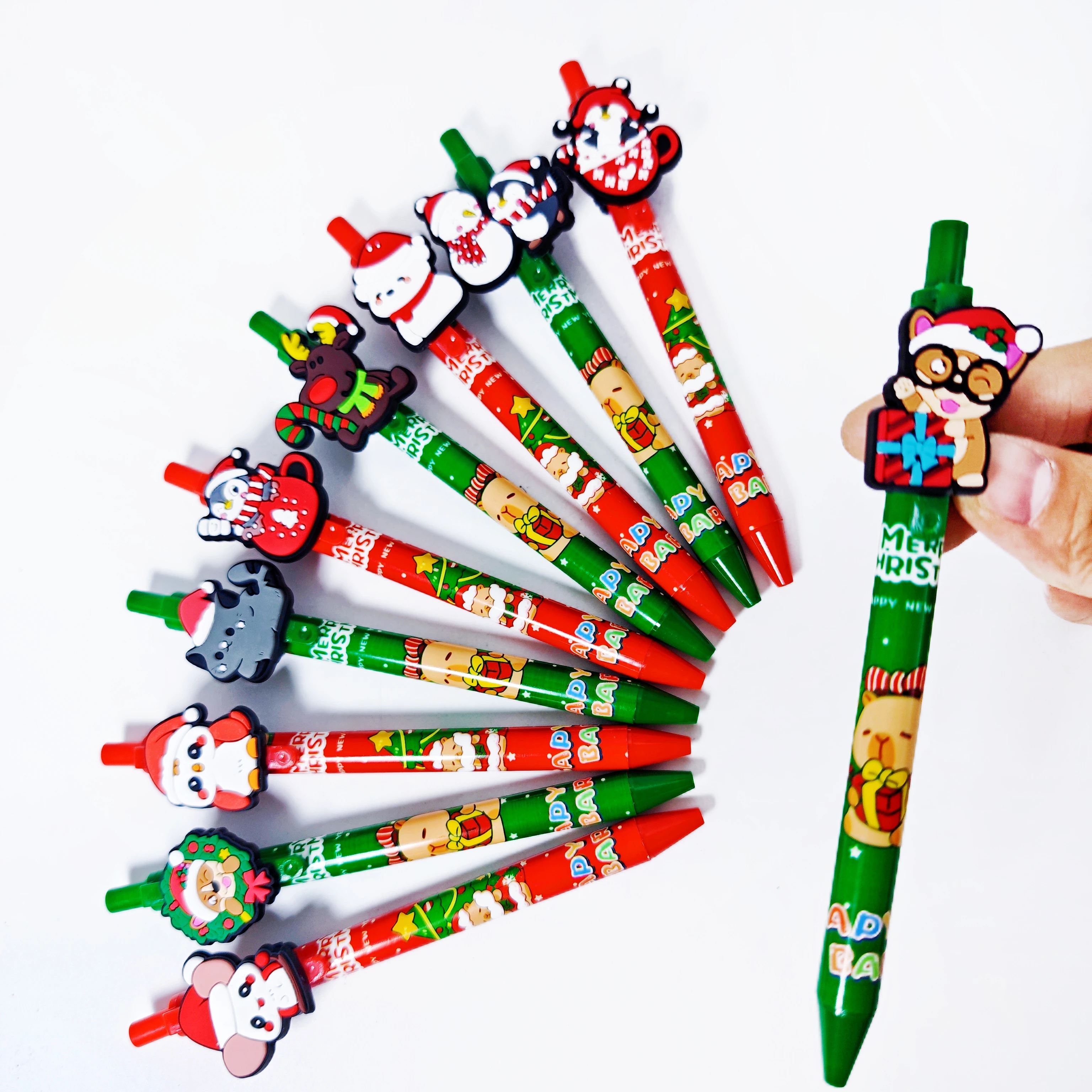 

10/15 шт., шариковая ручка с рождественской тематикой животных, новогодний подарок, рождественский олень, дизайн собаки, рождественская сезонная ручка