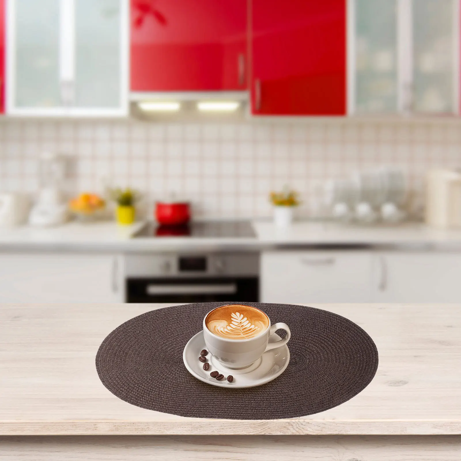 

4Pcs Woven Placemat Anti-Slip Heat-Resistant Cutlery Mat Decorative Household Dining Table Protector Placemat Cutlery Mat