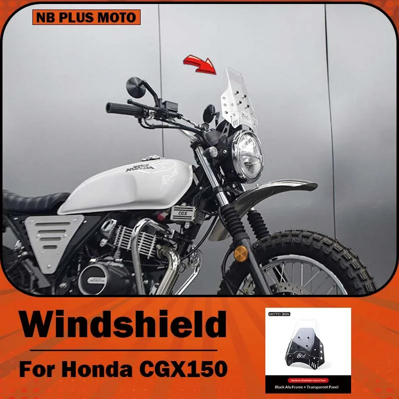 【Premium】For Honda CGX150 Custom Aluminum Alloy Transparent Windshield Decorative Cover/Protective Shroud Accessory