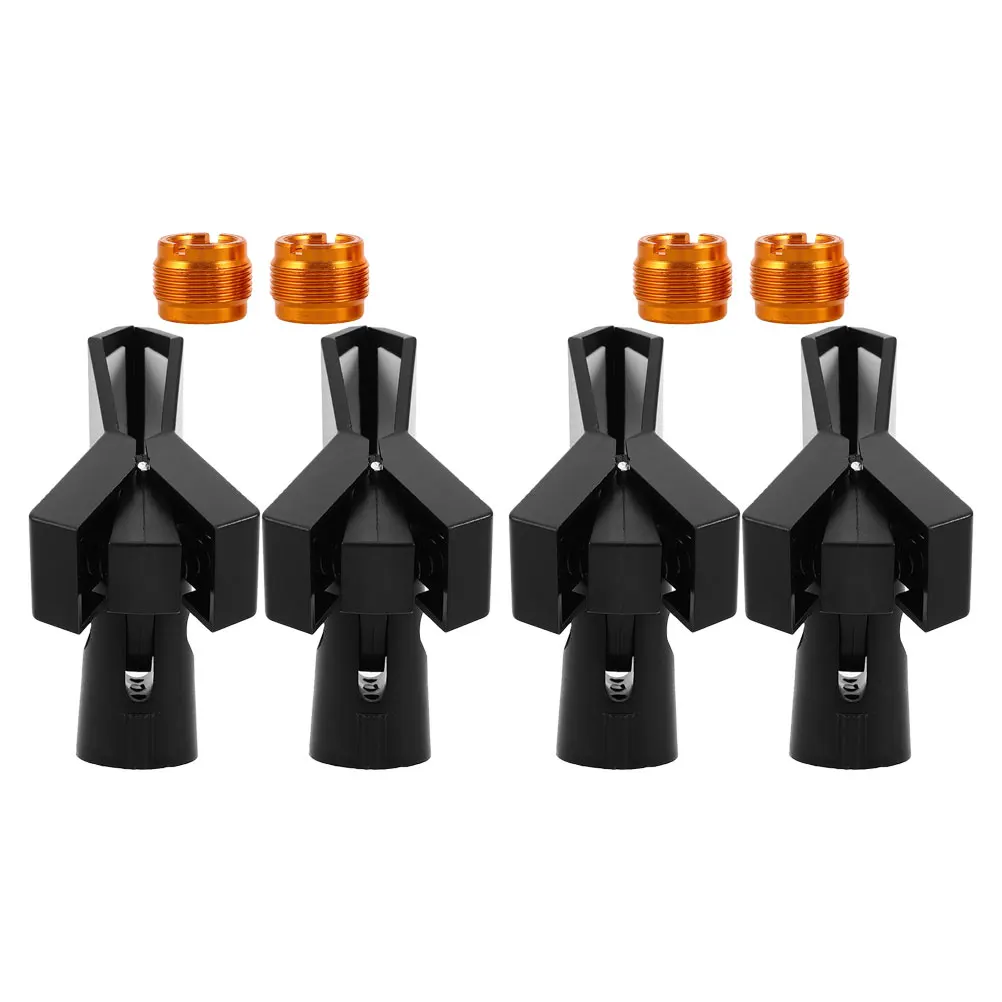 4 set Microphone Clip Holder Spring Loaded U-Shaped Metal Thread Universal Mic Clamp For Desktop Streaming Recording