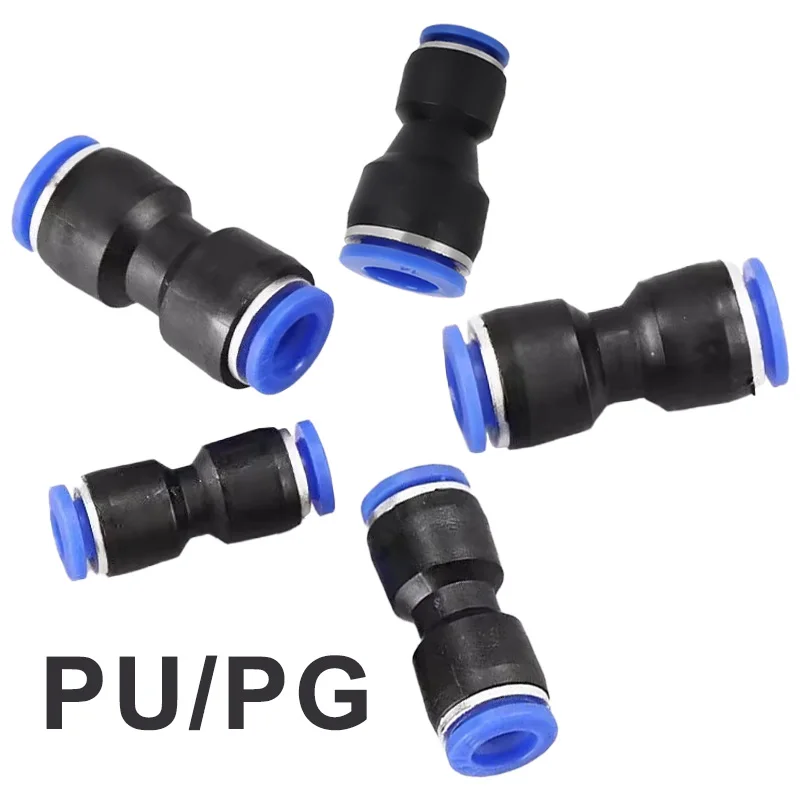 10Pcs PG/PU Push in Straight Pneumatic Fitting Air Water Hose Tube 4/6/8/10/12/14/16mm Air Quick Pneumatic Connector