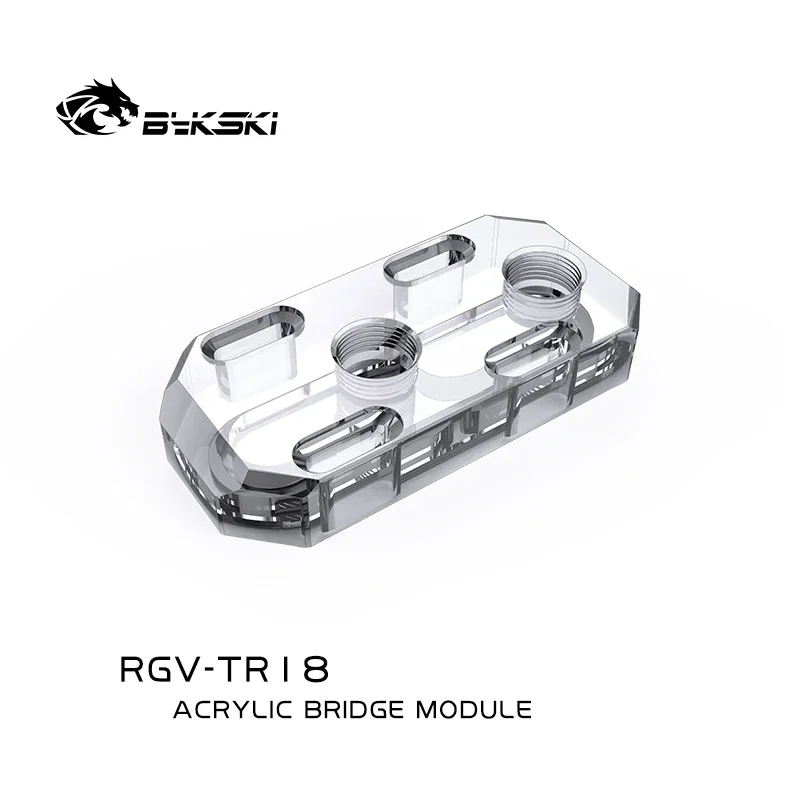 

Bykski Distro Plate Waterway Board Adjustment Module Acrylic With 20mm Up and Down Offset Adapter RGV-TR18