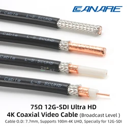 CANARE 75Ω 4K 12G-SDI BNC koncentryczny kabel wideo L-5.5CUHD Ultra wysokiej rozdzielczości profesjonalna linia nadawcza UHD OD 7.7mm