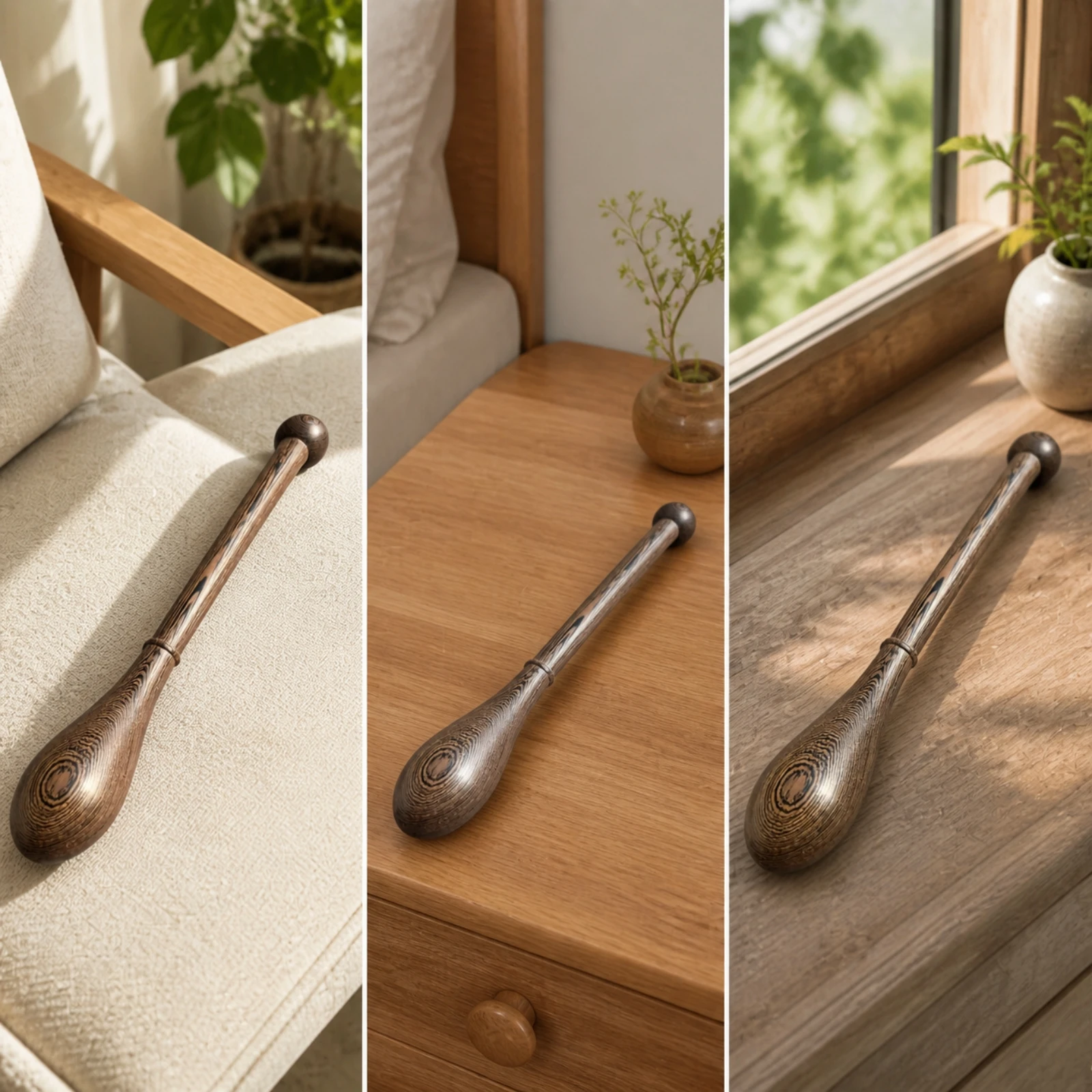 Massage Tool Ergonomic Chicken-Wing Wood Massage Stick Body Massager Sturdy for Muscle Tension Relief, Home Wellness