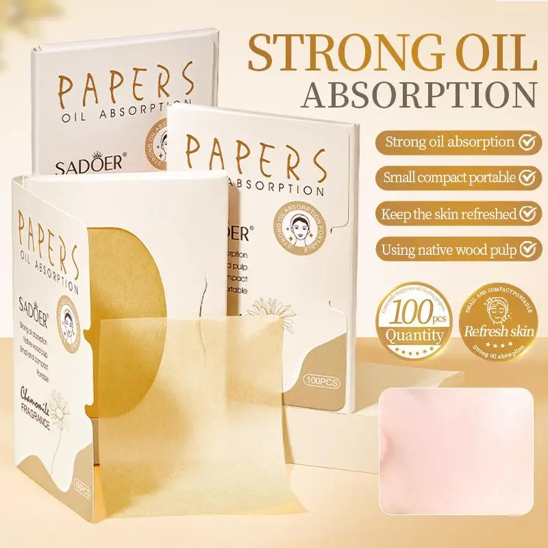 Oil Control Paper 100PCS Facial Blotting Sheets Portable Chamomile Fragrance Skin Care Tool For Oily Skin Women Men