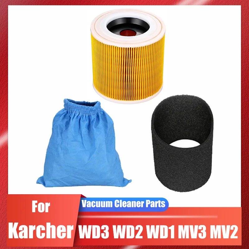 HEPA Filter And Textile Filter Bag For Karcher MV1 MV2 WD1 WD2 WD3 Series Vacuum Cleaner Filter Bag Parts Filter Replacement