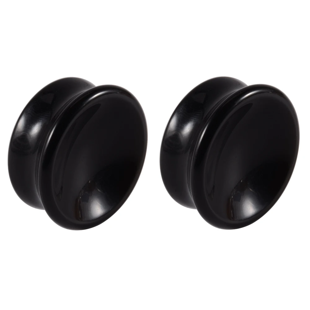 1Pair Amethyst Tiger Cat Eye Ear Plug, Double Flare