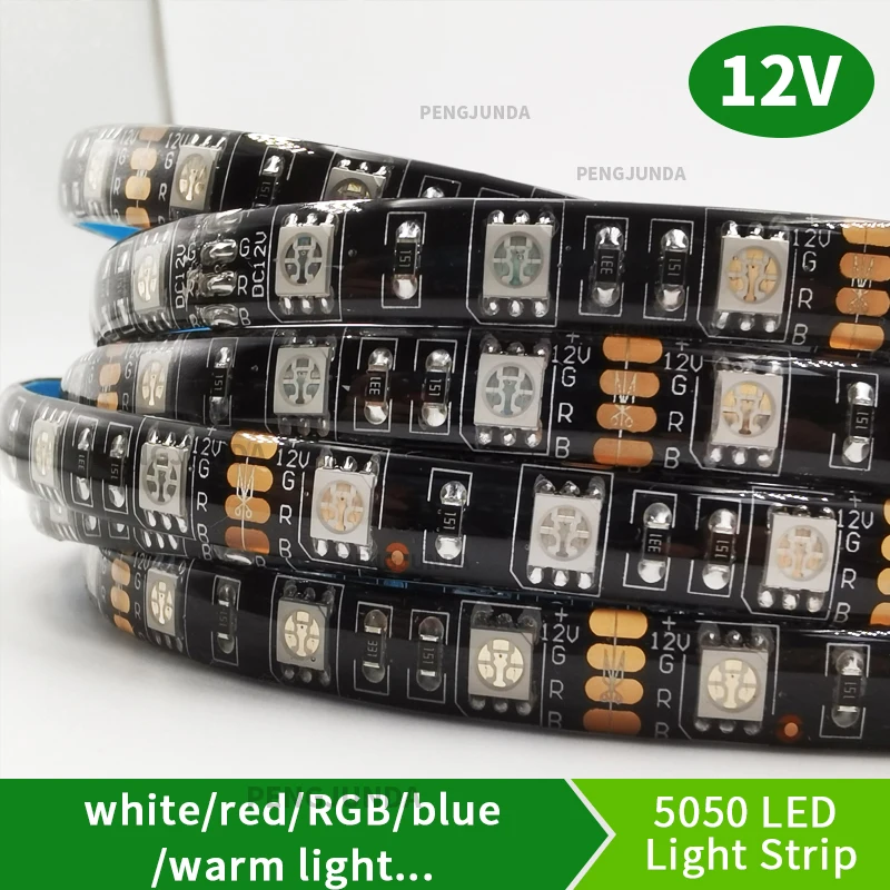 

LED Strip 12V 24V 5050 SMD 60LEDs/m Lightstrip 5 M 12 V 24 V Volt LED Strip Light SMD5050 No waterproof lamp Ribbon TV Backlight