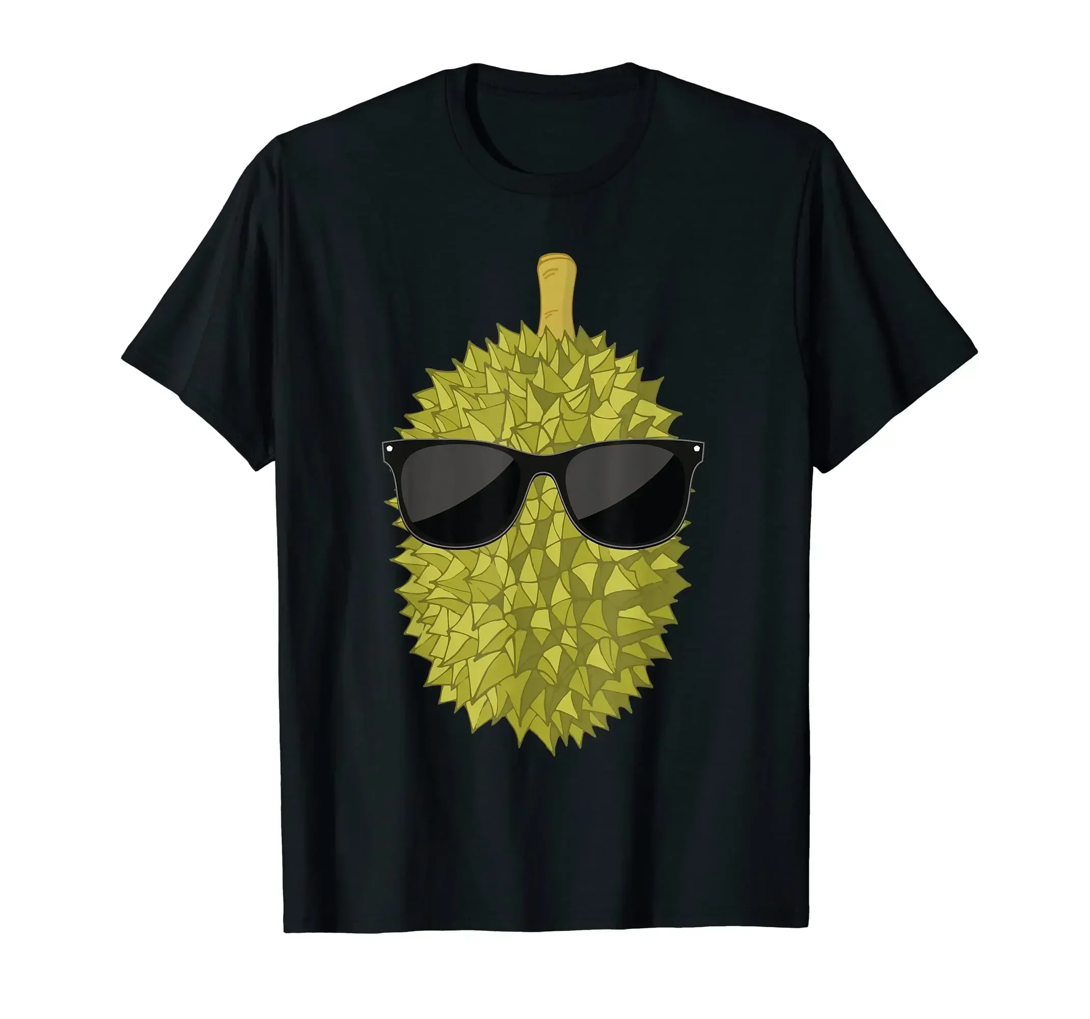 100% Cotton Funny Durian With Sunglasses Costume Fruit Short Round Neck Sleeve graphic men clothing tops MEN UNISEX T Shirts