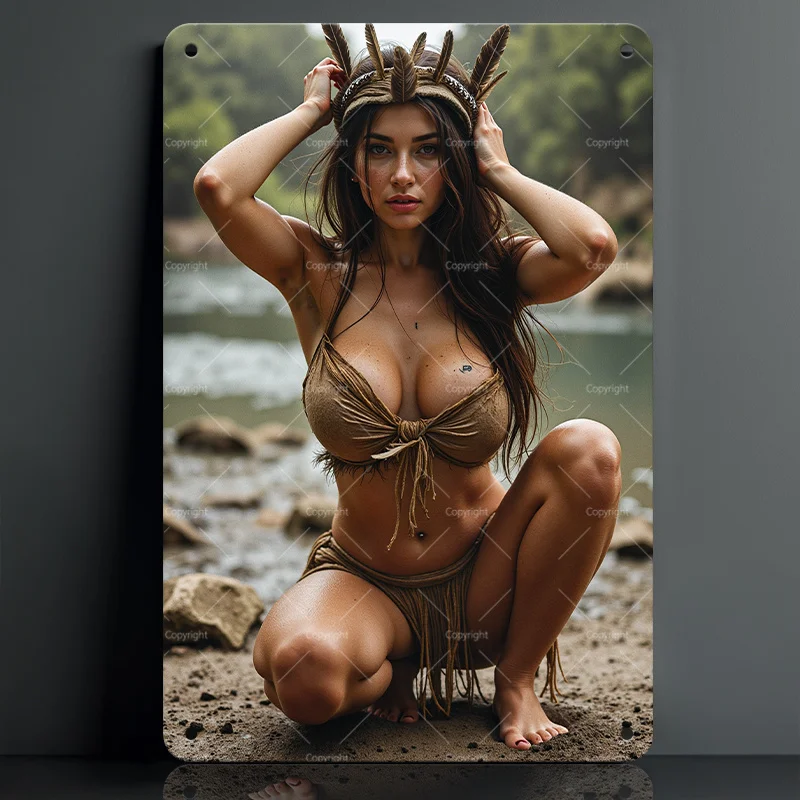 Metal Tin Sign, Vintage poster, Bikini, Wall Art, Decorative Plaque, Sexy Woman, Applicable to Home Decor Bathroom Gym Bar Man