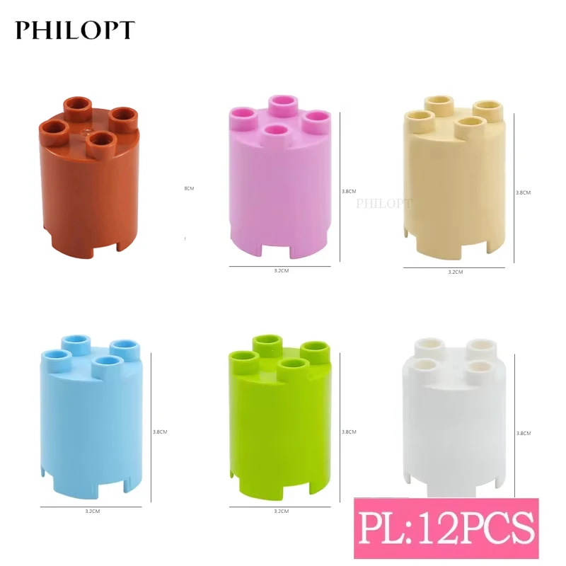 Grands blocs de construction, 12 pièces, modèle de château, piliers, décoration de maison, coffre d'arbre, briques compatibles avec les briques, jouets de bricolage pour enfants