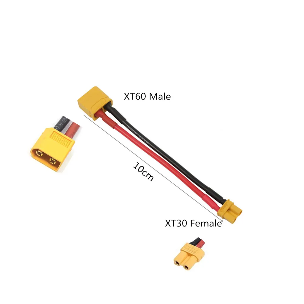 1 stücke XT60 zu XT30 Stecker Adapter Männlich/Weiblich Stecker 10 CM 16AWG Silikon Draht Kabel für RC FPV quadcopter CineLog35 Drone Teile – Detail 3