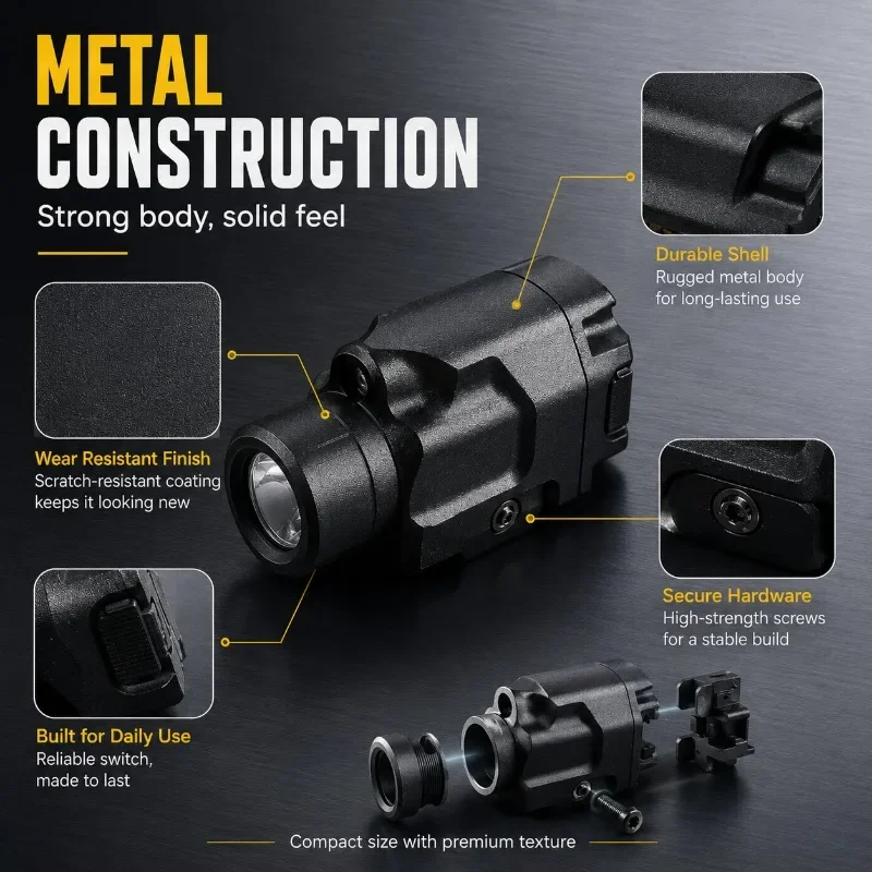 2026 TLR-8 Metal Hobby Lighting Kit Strobe LED Underbarrel Flashlight Precise Fit Universal 20MM Rail Base