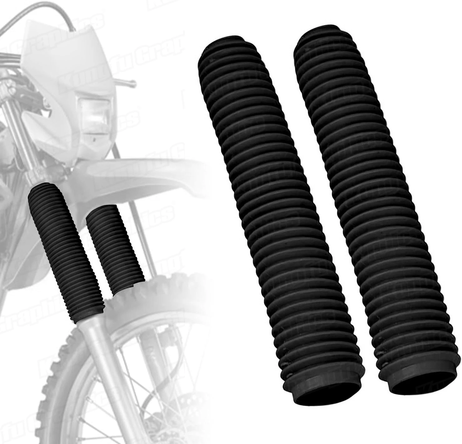 

JY RACING Universal Motorcycle Front Fork Boots Gaiters Weatherproof Gators Shock Absorber Dust Cover, Black