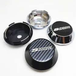 Tapas de centro de rueda deportiva de cuchara, insignia de emblema de logotipo, cubierta de llantas, accesorios de estilo de coche, 65mm, 4 unidades