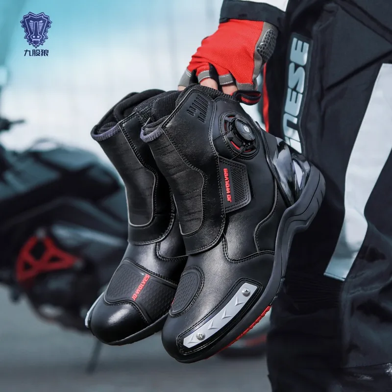 

Men's Breathable, Comfortable, Durable, Stylish and Versatile Motorcycle Boots Waterproof and Slip-Resistant Riding Footwear