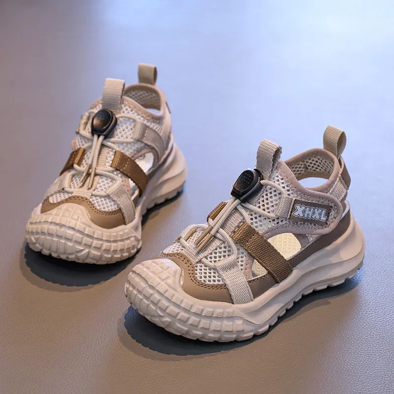 

Children's Sandals 2025 New Summer Mesh Breathable Kid's Sports Shoes Soft Bottom Non Slip Boys And Girls' Casual Running Shoes